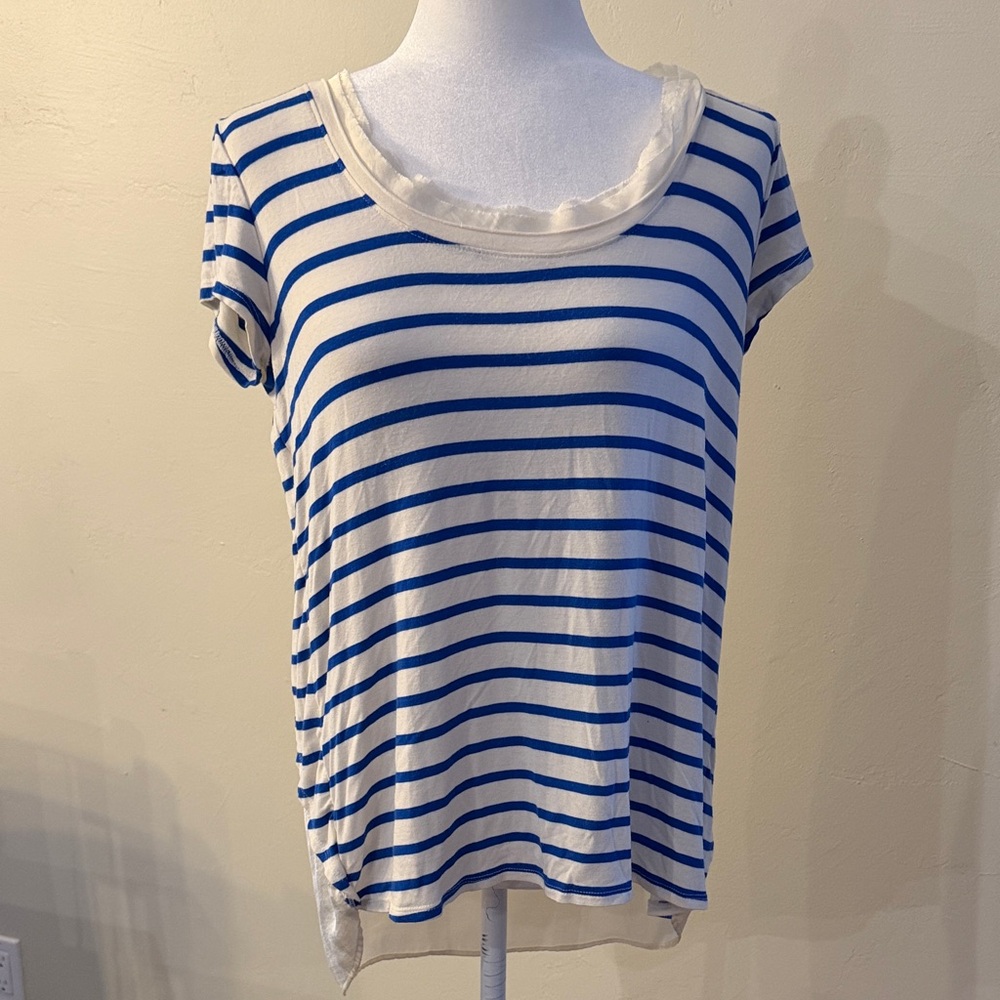 Bordeaux Women's Small Striped Short Sleeve Shirt